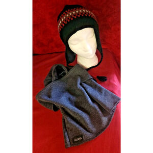 Lot 2: REDESS Winter Windproof Unisex Adult Grey Balaclava & Chaos Ski Hat Black